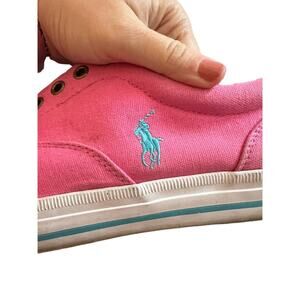 Mens Pink with Leather Ralph Lauren Polo Sneakers 10.5